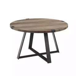 Kirklands Home Urban Rustic Round Coffee Table Gray Hot