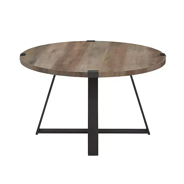 Kirklands Home Urban Rustic Round Coffee Table Gray Hot