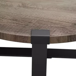 Kirklands Home Urban Rustic Round Coffee Table Gray Hot