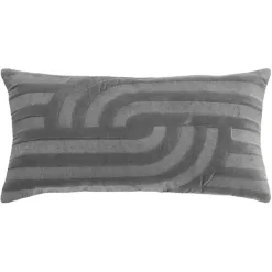 Pillows>Kirklands Home Velvet Abstract Stripe Lumbar Pillow Gray