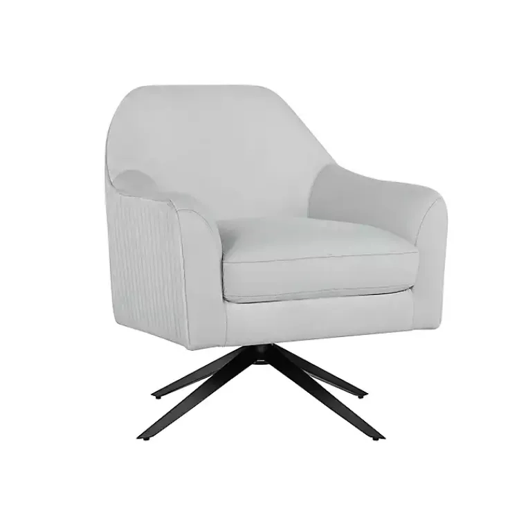 Kirklands Home Velvet Swivel Accent Chair Gray Outlet