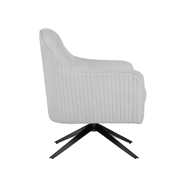 Kirklands Home Velvet Swivel Accent Chair Gray Outlet