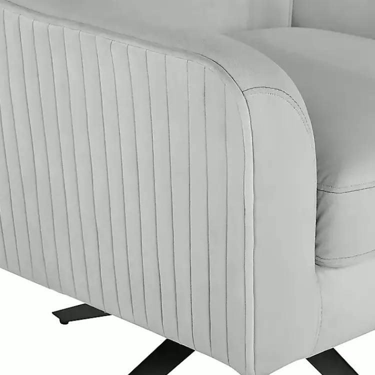 Kirklands Home Velvet Swivel Accent Chair Gray Outlet