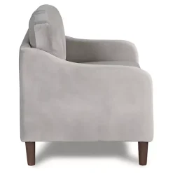 Kirklands Home Velvet Upholstered Modern Loveseat Gray New