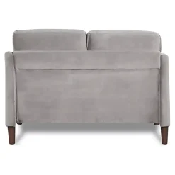 Kirklands Home Velvet Upholstered Modern Loveseat Gray New