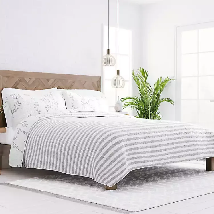 Kirklands Home Gray Vines Reversible 2-pc. Twin Quilt Set Sale