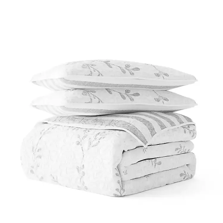 Kirklands Home Gray Vines Reversible 2-pc. Twin Quilt Set Sale