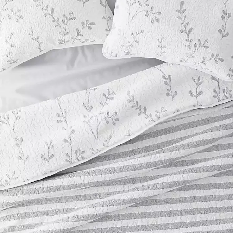 Kirklands Home Gray Vines Reversible 2-pc. Twin Quilt Set Sale