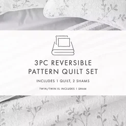 Kirklands Home Gray Vines Reversible 2-pc. Twin Quilt Set Sale