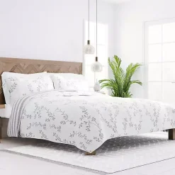 Kirklands Home Gray Vines Reversible 3-pc. Queen Quilt Set Sale