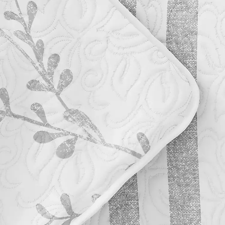 Kirklands Home Gray Vines Reversible 3-pc. Queen Quilt Set Sale