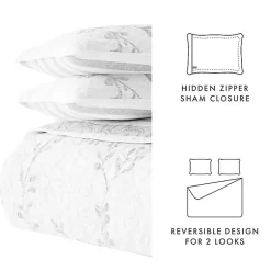 Kirklands Home Gray Vines Reversible 3-pc. King Quilt Set New