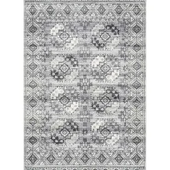 Kirklands Home Vintage Circular Patterns Area Rug, 5x7 Gray Outlet