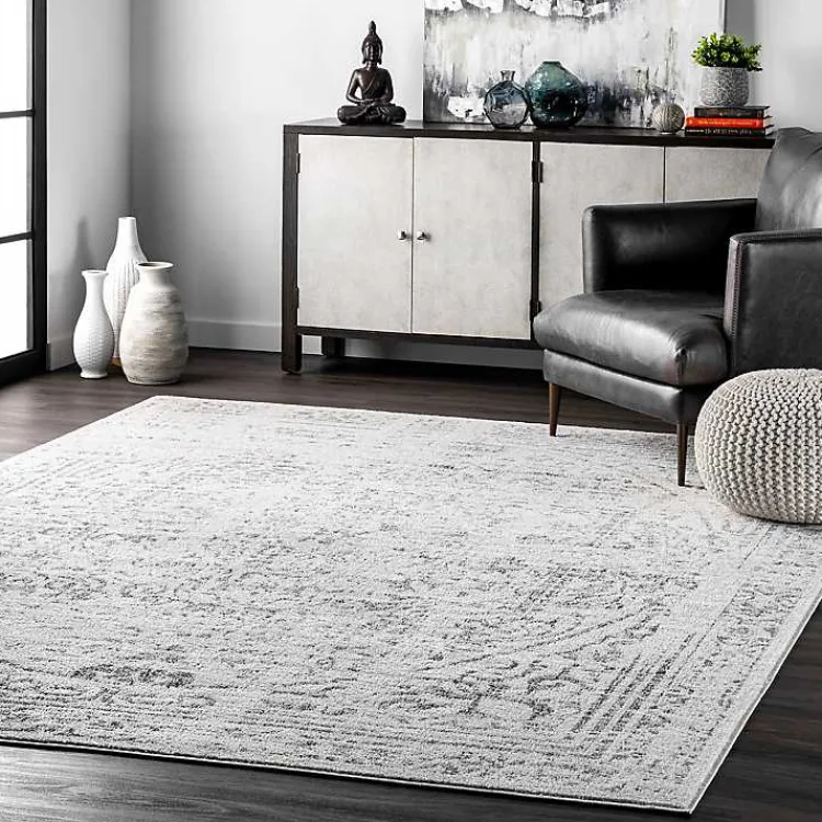 Kirklands Home Gray Vintage Distressed Area Rug, 8x12 Online