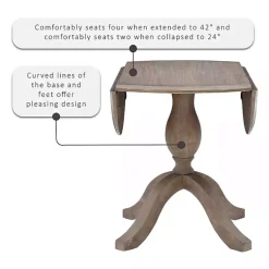 Kirklands Home Gray Wash Drop Leaf Dining Table Discount