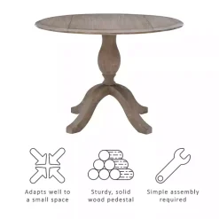 Kirklands Home Gray Wash Drop Leaf Dining Table Discount