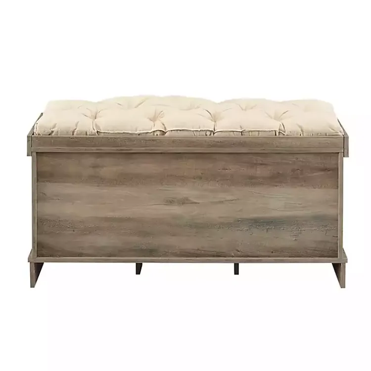 Kirklands Home Gray Wash Entryway Bench and Storage Bins Tan Online