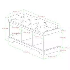 Kirklands Home Gray Wash Entryway Bench and Storage Bins Tan Online