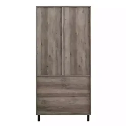 Kirklands Home Wash Glass Door Storage Hutch Gray Hot