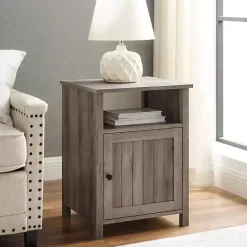 Kirklands Home Wash Grooved Door Side Table Gray Online