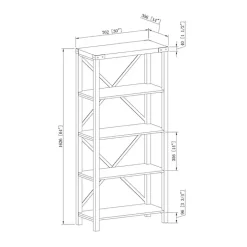 Kirklands Home Wash Metal X Frame Back Bookshelf Gray