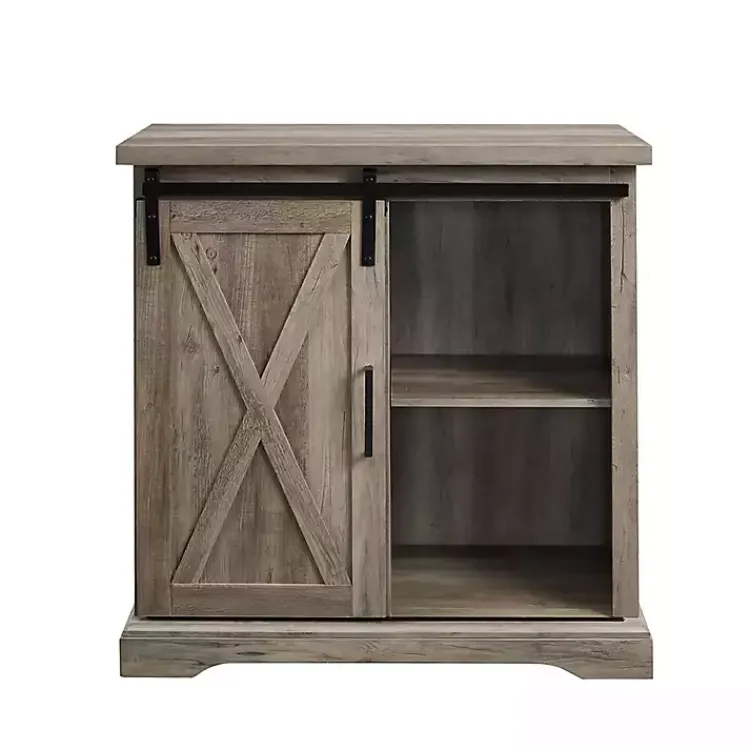Kirklands Home Wash Sliding Barn Door Cabinet Gray Best