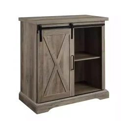 Kirklands Home Wash Sliding Barn Door Cabinet Gray Best