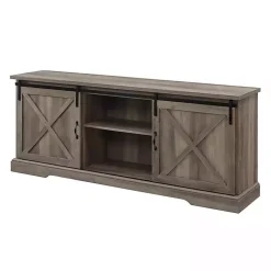 Kirklands Home Wash Sliding Barn Door TV Stand Gray