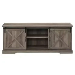Kirklands Home Wash Sliding Barn Door TV Stand Gray