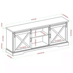 Kirklands Home Wash Sliding Barn Door TV Stand Gray