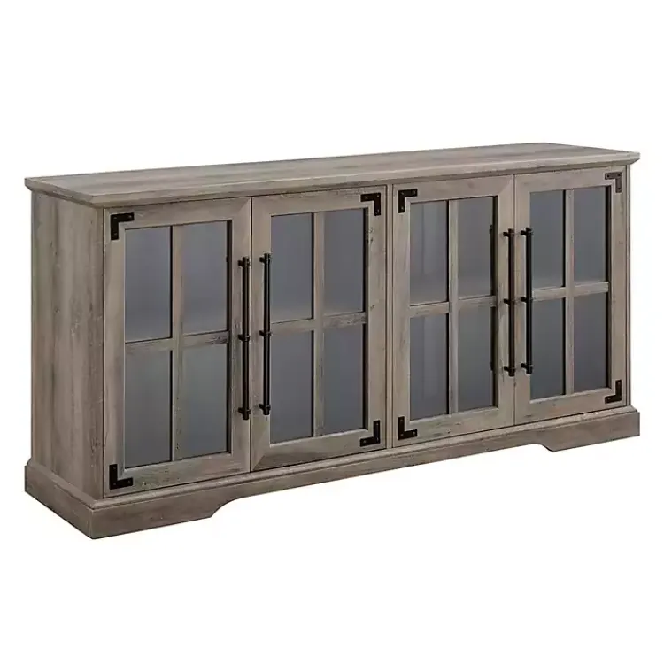 Kirklands Home Wash Window 4-Door TV Stand Gray Outlet