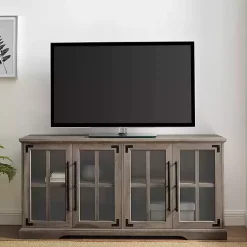 Kirklands Home Wash Window 4-Door TV Stand Gray Outlet