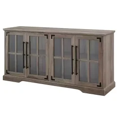 Kirklands Home Wash Window 4-Door TV Stand Gray Outlet