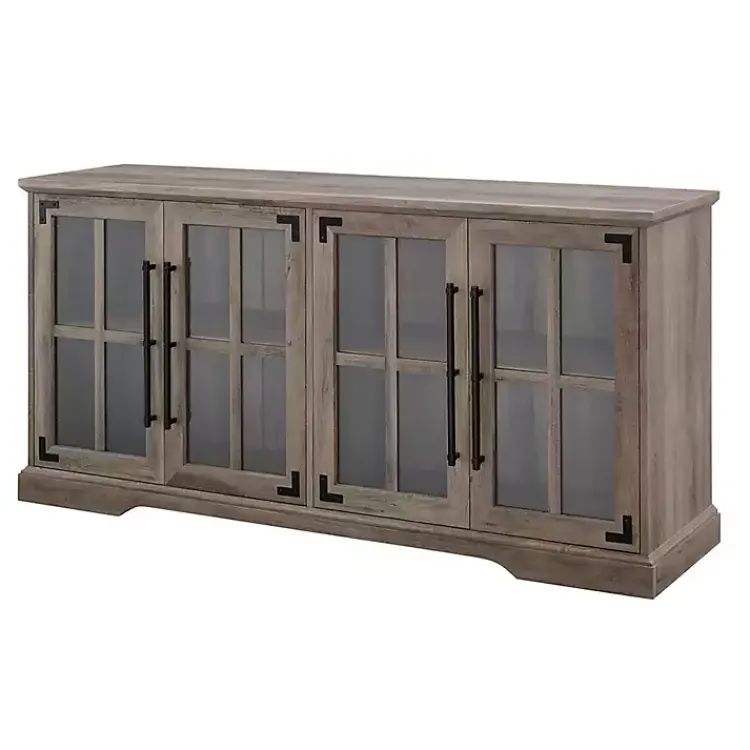Kirklands Home Wash Window 4-Door TV Stand Gray Outlet