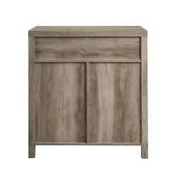 Kirklands Home Wash Wooden and Metal Barn Door Cabinet Gray Outlet