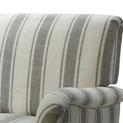 Kirklands Home Gray White Carved Slope Stripe Accent Chair Hot