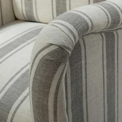 Kirklands Home Gray White Carved Slope Stripe Accent Chair Hot