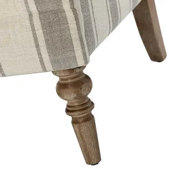 Kirklands Home Gray White Carved Slope Stripe Accent Chair Hot