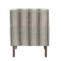 Kirklands Home Gray White Stripe Upholstered Accent Chair Discount