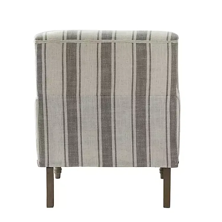Kirklands Home Gray White Stripe Upholstered Accent Chair Discount