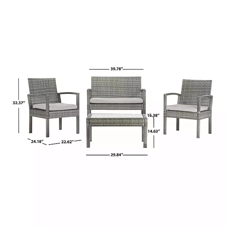 Kirklands Home Wicker Frame 4-pc. Outdoor Living Set Gray Online