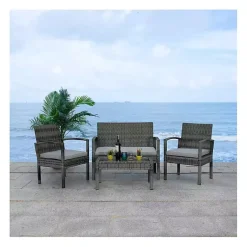 Kirklands Home Wicker Frame 4-pc. Outdoor Living Set Gray Online