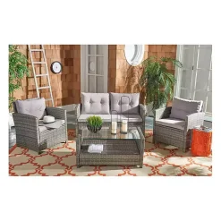 Kirklands Home Wicker 4-pc. Deluxe Outdoor Living Set Gray