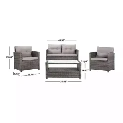 Kirklands Home Wicker 4-pc. Deluxe Outdoor Living Set Gray