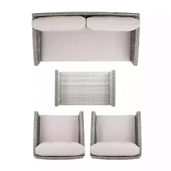 Kirklands Home Wicker 4-pc. Deluxe Outdoor Living Set Gray