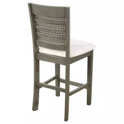 Kirklands Home Gray Wilbur Cane Back Counter Stools, Set of 2 New
