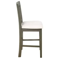Kirklands Home Gray Wilbur Cane Back Counter Stools, Set of 2 New