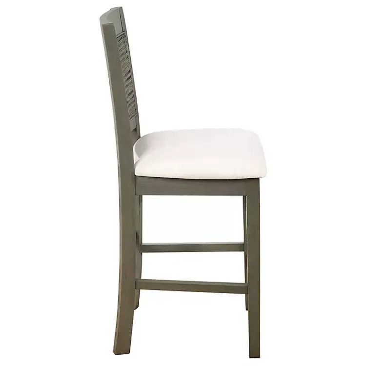 Kirklands Home Gray Wilbur Cane Back Counter Stools, Set of 2 New