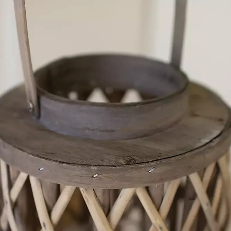 Lanterns>Kirklands Home Gray Willow Cylinder Lanterns, Set of 4