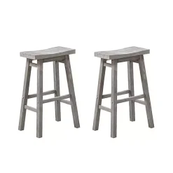 Kirklands Home Wire Brush Saddle Bar Stools, Set of 2 Gray Best